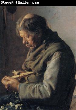Anna Ancher Fisherman Lars Gaihede carving a stick